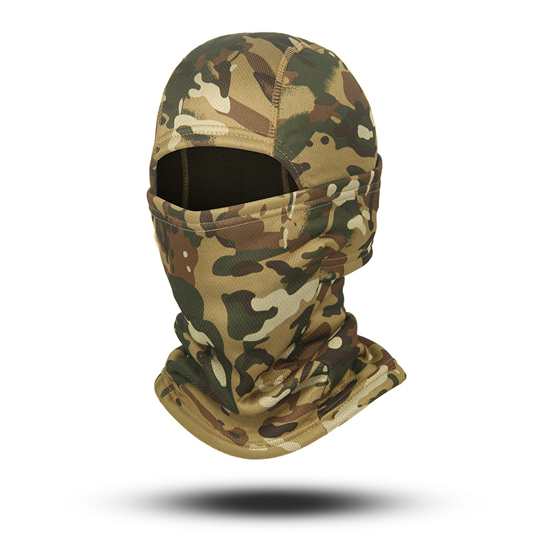 Máscara cálida de invierno con forro polar, capucha de ciclismo camuflada antifrío, calentador de cuello, para esquí, para hombre, transfronterizo, en stock.