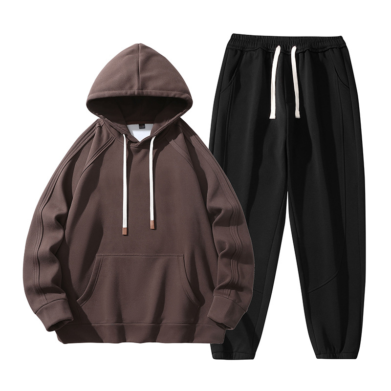 Traje de los hombres de primavera y otoño de diseño de moda traje suelto todo-fósforo suéter con capucha Pantalones deportivos casual traje de dos piezas