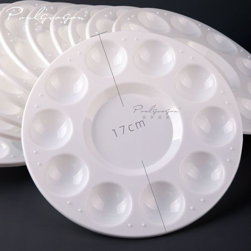 Cross-border children 10-hole plastic round color palette watercolor acrylic oil painting kindergarten painting art supply palette