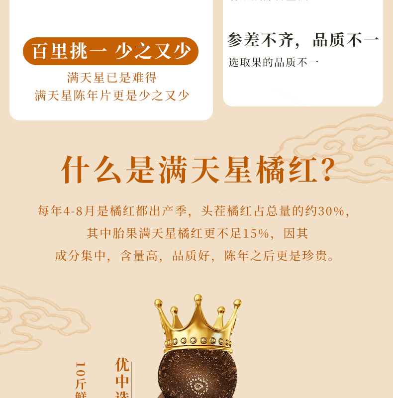 Huazhou Ju Hong Tangerine Peel Gift Box 300g Glass Jar Dried Citrus Peel for Tea and Decoction key features