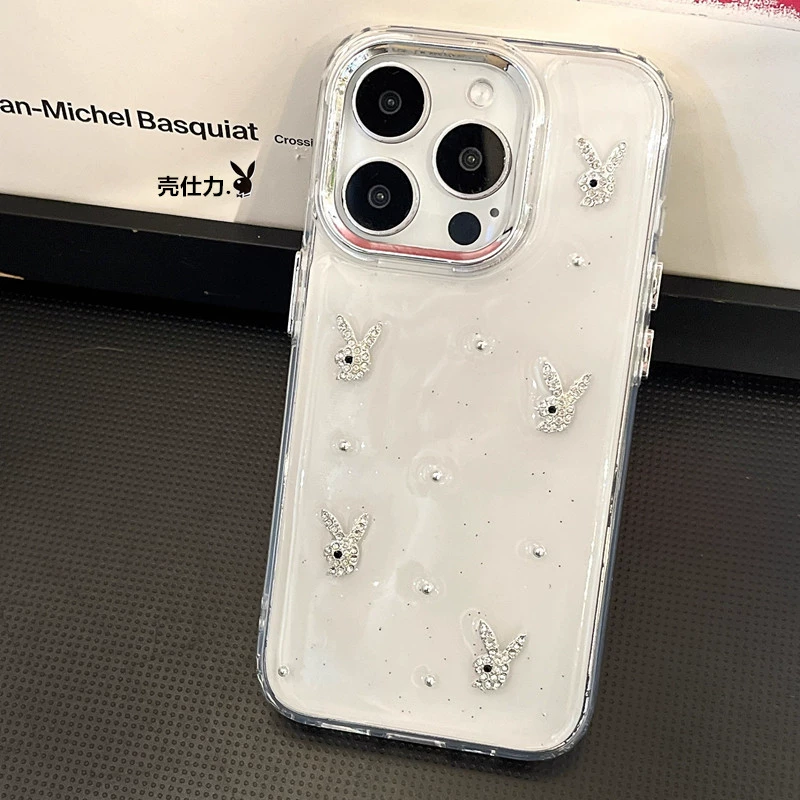 Apple, зайчик, чехол для телефона, iPhone15 Pro, защитный чехол, 2 карат, интернет-звезда, iphone, 16plus, 15