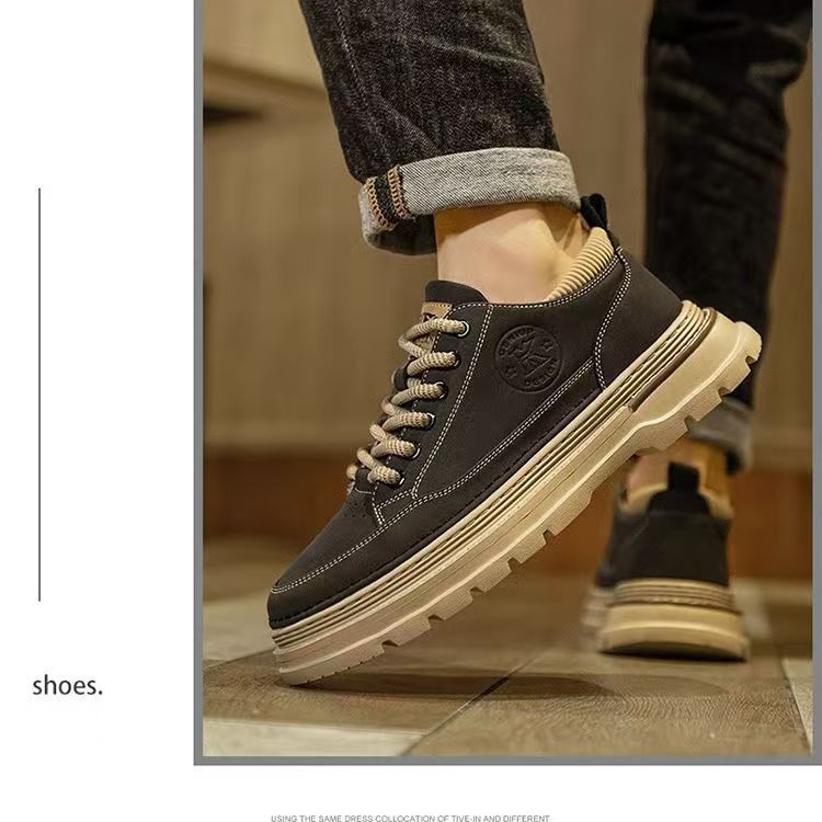 马丁靴男款高帮秋夏季2025新款英伦风复古中帮增高防滑低帮工装鞋