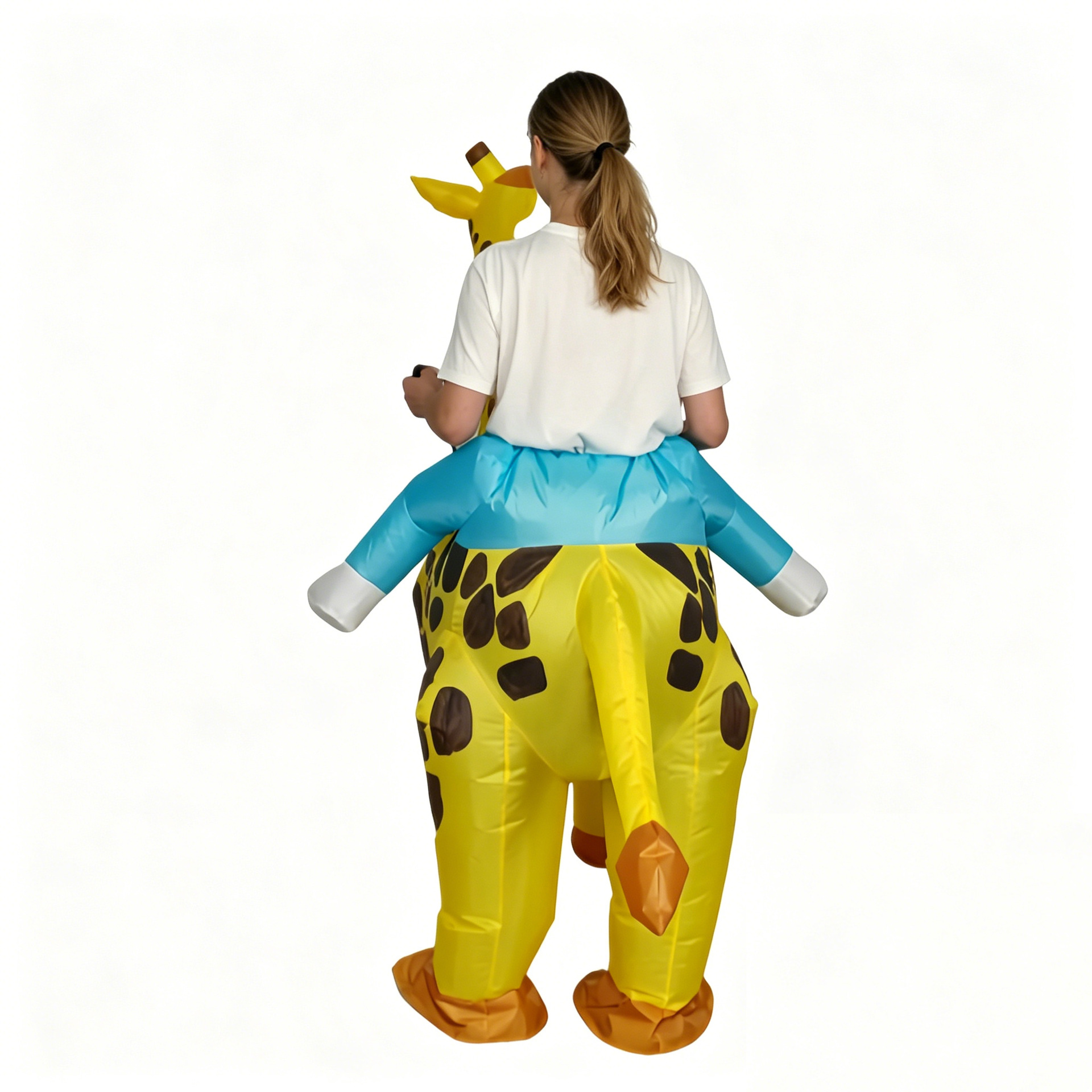Transfronterizos personalizados animales montando girafa ropa inflable vestido espectáculo divertido lindo espectáculo creativo ropa inflable