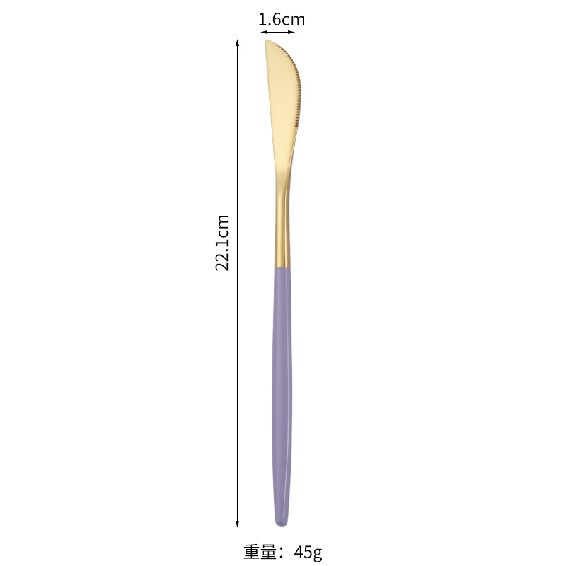 Cuchillo de filete occidental, tenedor, cuchara de postre Vajilla transfronteriza de 4 piezas Amazon Acero inoxidable portugués cuchillo, tenedor y traje de cuchara