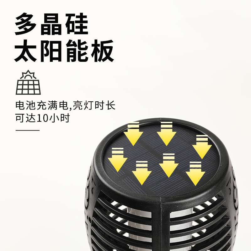 Al Aire Libre nuevo LED impermeable jardín césped montado en la pared piso-inserción plana llama solar lámpara de la antorcha de la lámpara