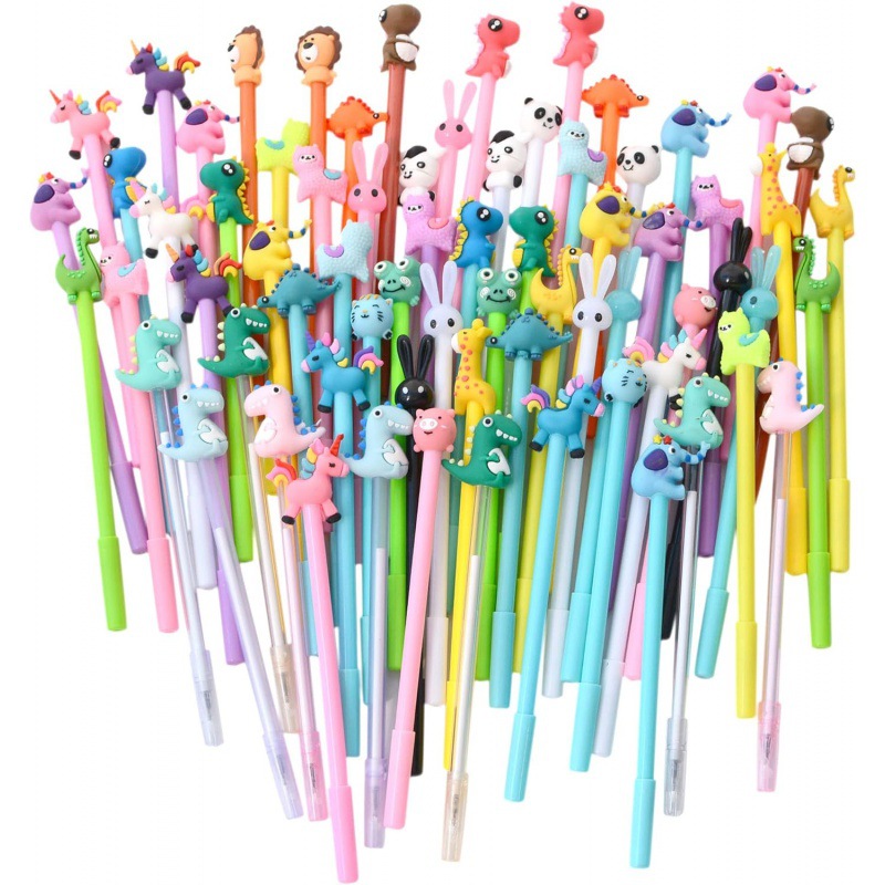 Transfronterizo Amazon Venta caliente suave pluma de gel de dibujos animados Bola de lápiz tapa estudiante pluma de los niños cabeza Linda descompresión