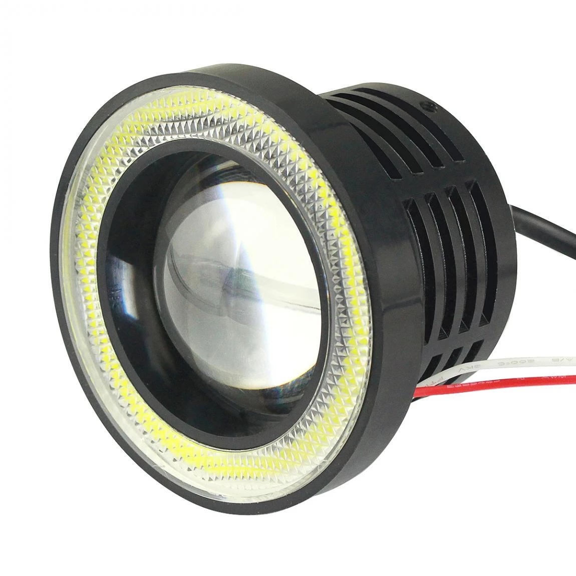 Ángel transfronterizo ojo lámpara de niebla COB apertura 2.5 3.0 3.5 pulgadas automóvil LED redondo luz de viaje diurna