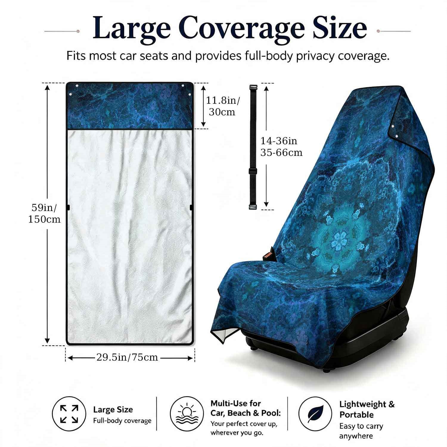 Geometric Bath Towel Car Seat Cover 2-in-1 Microfiber Outdoor Beach Car Dual-Use Universal Seat Cushion