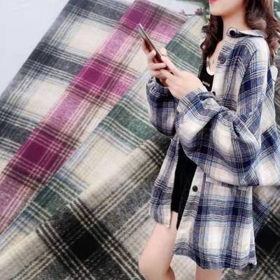 Shaoxing Manufactor goods in stock spring and autumn Woolen lattice shirt Children's clothing coat Shoes Arts and Crafts Luggage and luggage Wool fabrics