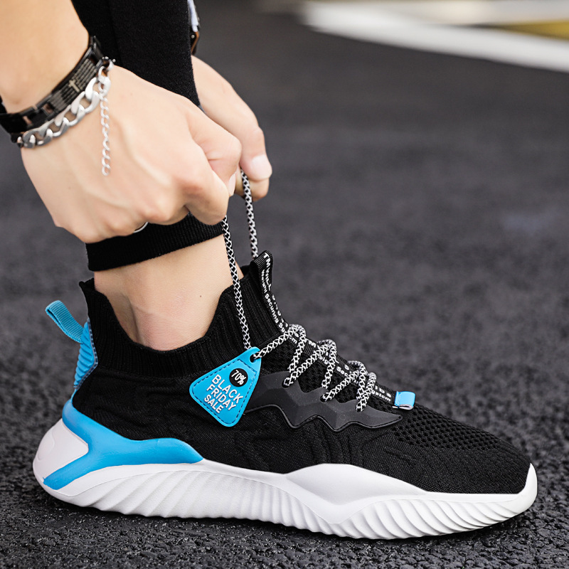 Men's Breathable Sneakers Low Top Casual Mesh Shoes Fashion Trend Lace Up Running Shoes
