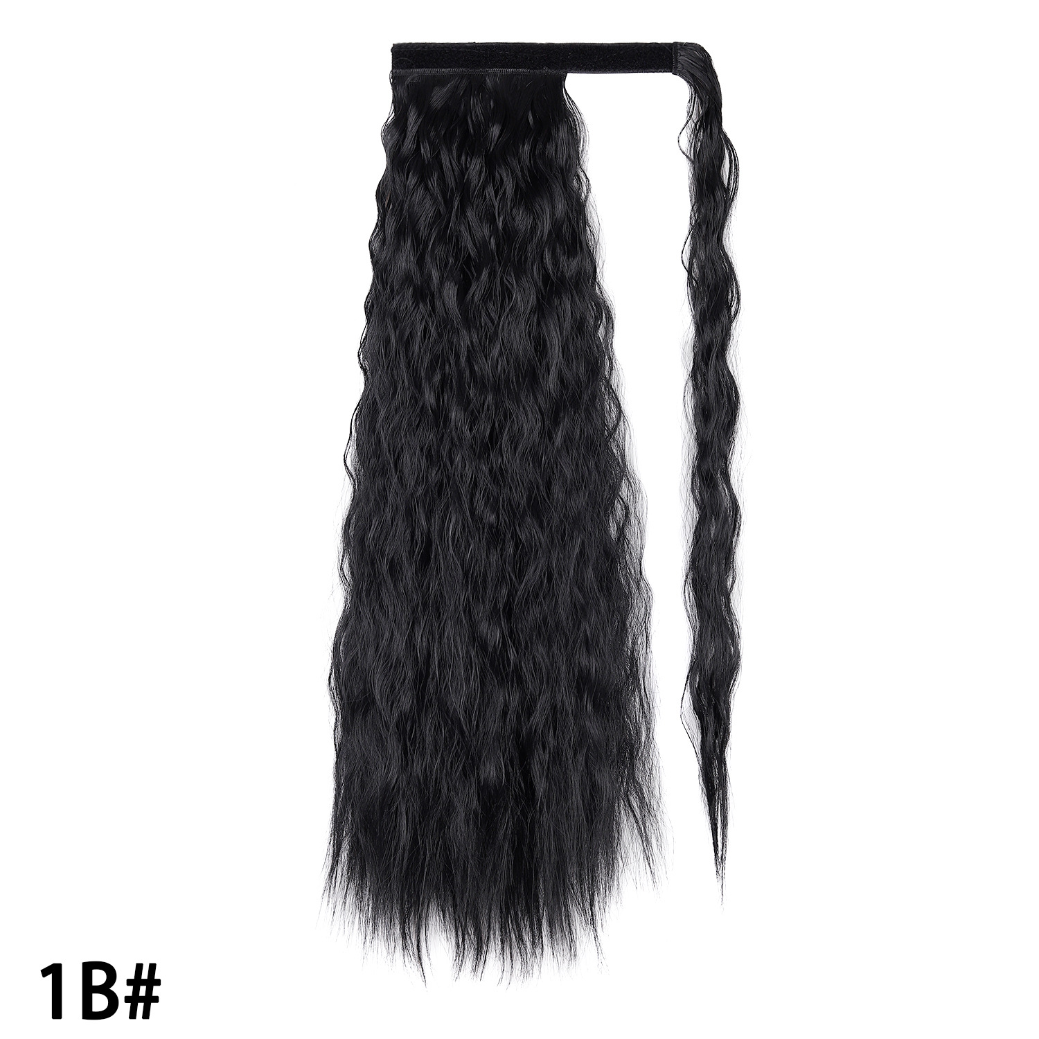 Lockig hästsvans av syntethår med kardborrefäste_voghion.com