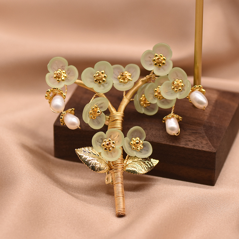 XlentAg broche de perlas de agua dulce natural de las mujeres broche ramillete image 1
