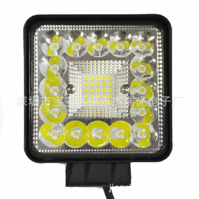 新款方形 4英寸123W LED工作灯 汽车改装大灯 货车前灯 圆形射灯