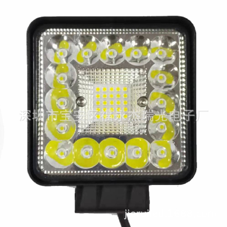 新款方形 4英寸123W LED工作灯 汽车改装大灯 货车前灯 圆形射灯