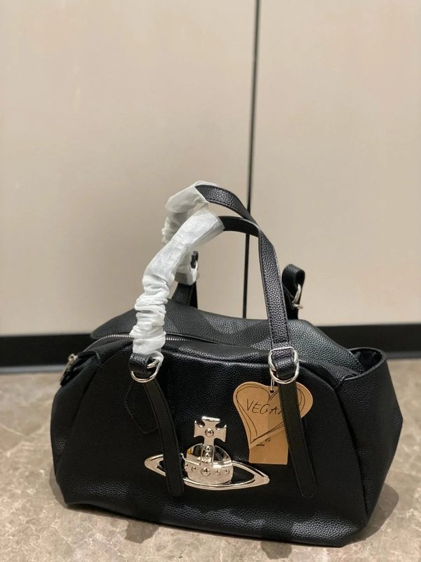 小众西太后土星真皮荔枝纹保龄球复古手提单肩腋下包高颜值托特包|undefined