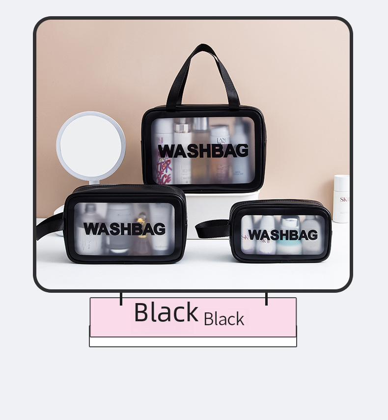 PU frosted waterproof cosmetic bag large capacity high-looking portable cosmetic storage bag wash swimming bag