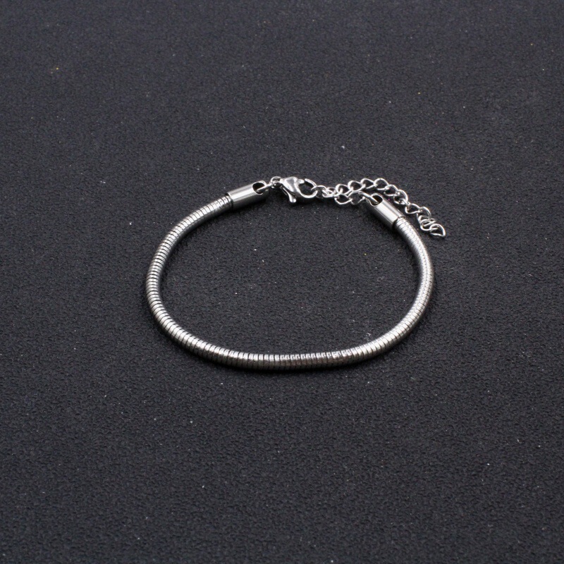 Simple European and American Style Stainless Steel Soft Snake Chain Bracelet with Steel Lobster Clasp, Adjustable Basic Chain, Unisex DIY Simple European and American Style Stainless Steel Soft Snake Chain Bracelet with Steel Lobster Clasp, Adjustable Basic Chain, Unisex DIY