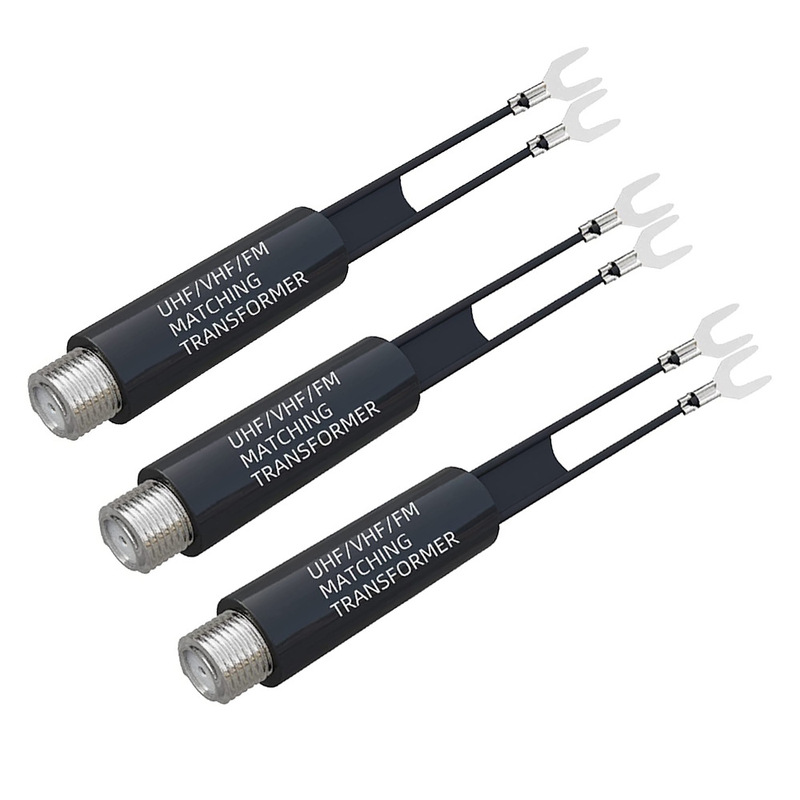 75Ohm to 300Ohm Antenna Adapter Nickel Plated Color UHF/VHF/FM Antenna Transformer Converter