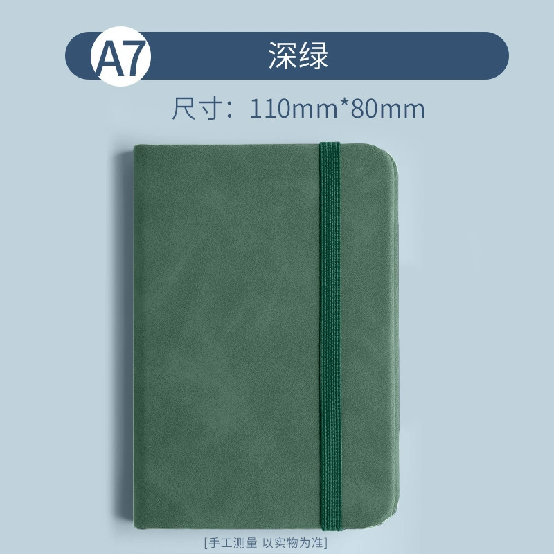 Waterproof A7 pocket notebook, portable mini journal with elastic closure