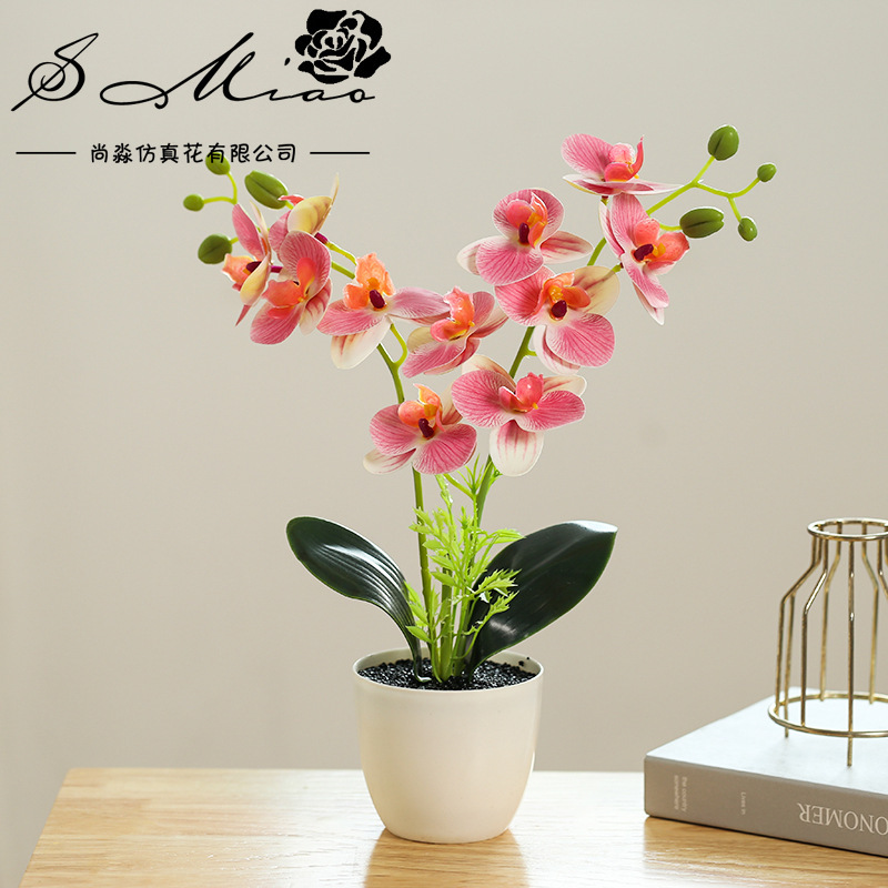 Flor falsa impresa en 3D orquídea mariposa pequeña flor de simulación bonsai creativa decoración interior fábrica directa