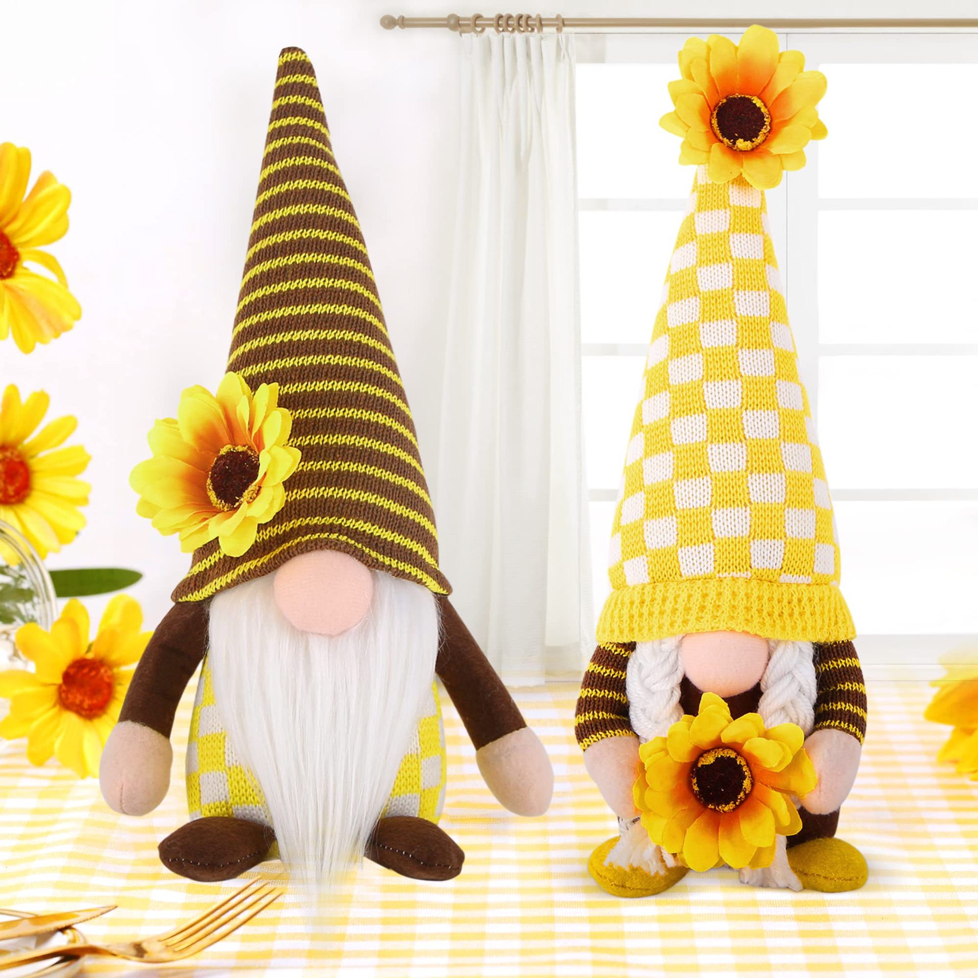 Transfronterizo nuevo festival de la abeja enano muñeca lindo muñeca girasol ventana decoración adornos