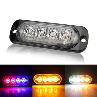12-24V car truck 4LED side light license plate light burst flash middle net light high-power strobe warning light