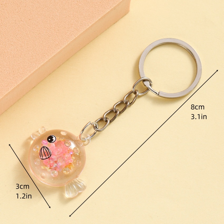 9g Weight Keychain Classification 1 Piece Quantity Daily Occasion Resin Material Fish Pattern Unisex Gender Cute Style 1 Piece Cute Fish Resin Unisex Keychain 无