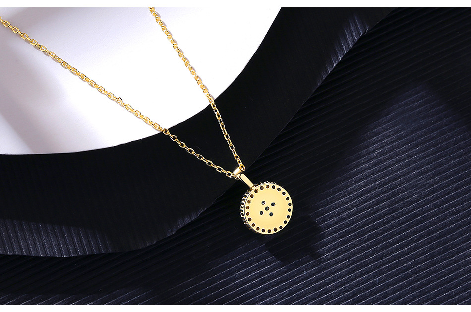 S925 Silver Geometric Round Cross Diamond Necklace display picture 4