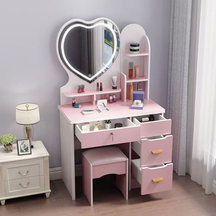 Alta sensación de ensamblaje de dormitorio mesa de maquillaje mini gabinete de maquillaje en línea popularidad moderna simple mesa de maquillaje