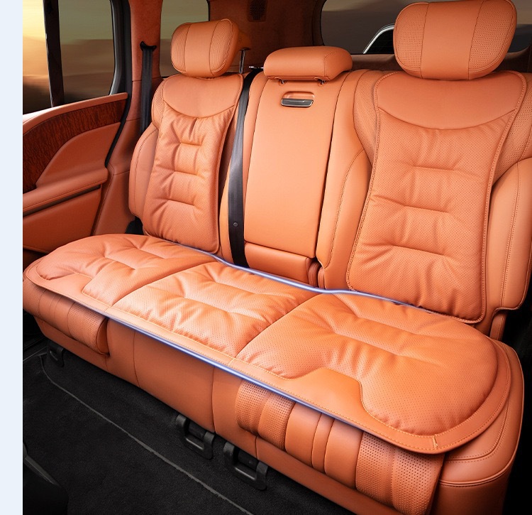 Car Seat Cushion, Suitable for All Seasons, High-End Nappa Leather for Interior Use, Suitable for Mercedes-Benz and Bmw, Single-Piece Seat Cover for Rear Row