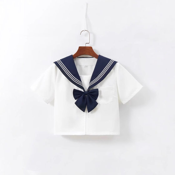 Factory on behalf of the package after-sales blue collar white three sailor suit jk uniform school sense suit skirt genuine pleated skirt
