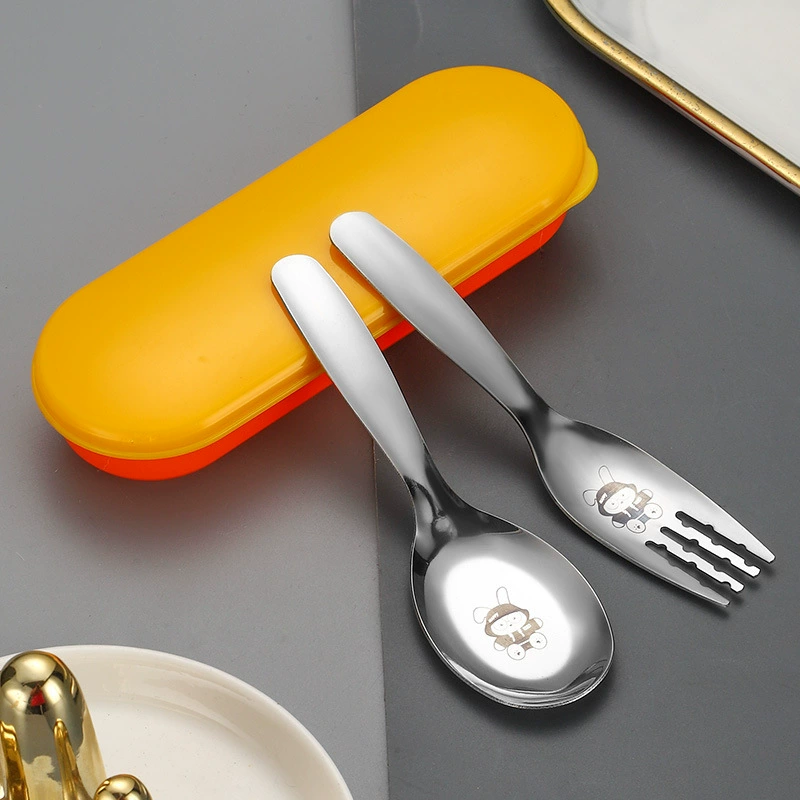 Ручной столовый прибор из нержавеющей стали для кормления, ложка, набор для домашнего использования, вилка для ребенка