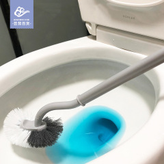 S-shaped Japanese toilet brush with curved head, gap-free no dead corner toilet brush, disposable soft bristle long handle toilet brush set