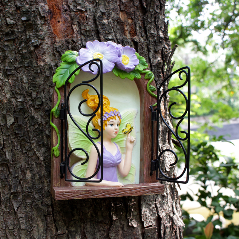  flower fairy elf resin Balcony decoration outdoor courtyard terrace decoration flower fairy garden pendant resin