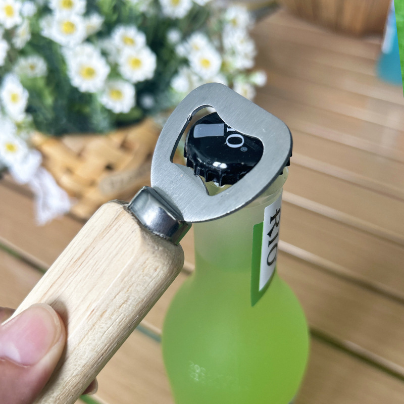 木の柄のビールの栓抜き器の実木のビールの栓抜き器は簡単です。|undefined