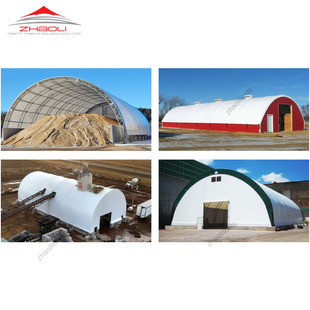 Single Truss Storage Building Warehouse Fully Enclosed Industrial Arched Galvanized Pipe Tent Snowproof Export to Canada