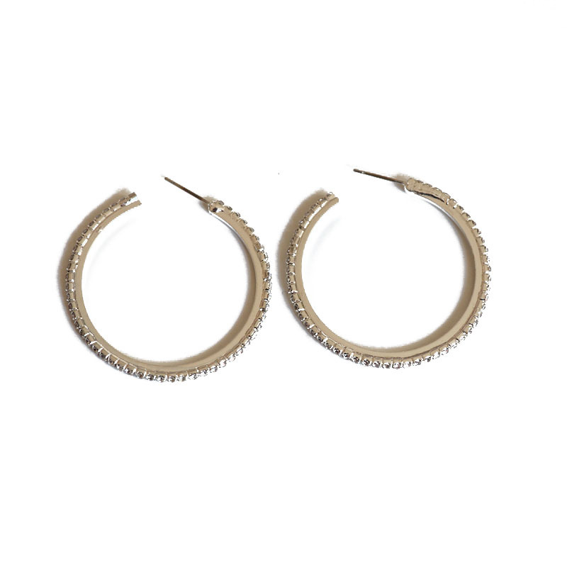 Diamond C-shaped Earrings display picture 6