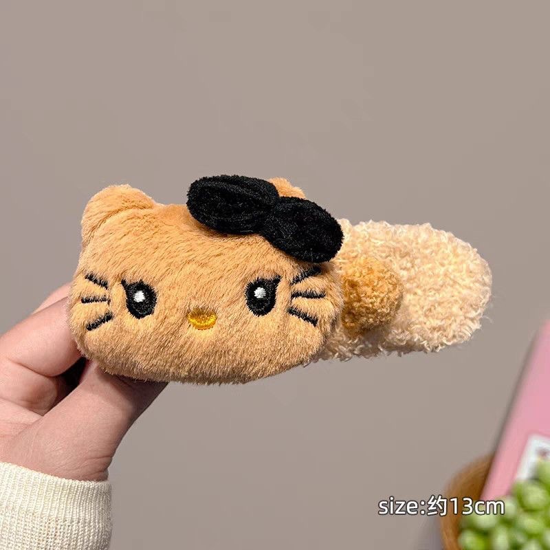ぬいぐるみプリンベアかわいい猫カモノハシクリップ大型ヘアピン頭飾り 2025 新しい後頭部女の子ぬいぐるみ|undefined