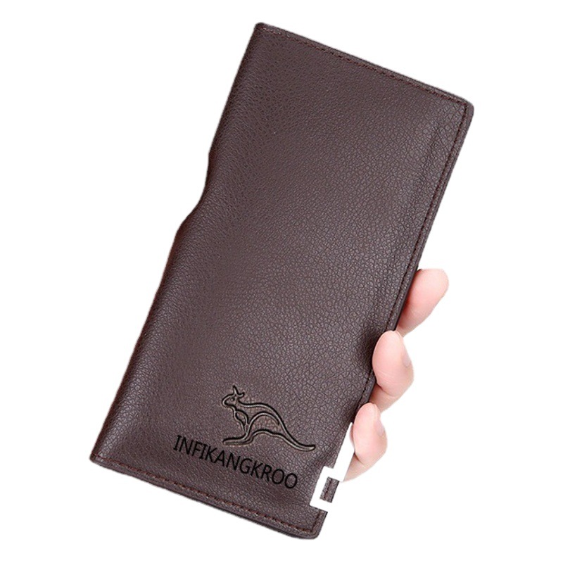 Cartera para hombre, bolso para hombre, cartera larga, se puede imprimir con LOGO, cartera de mano, cartera de cuero para hombre, monedero