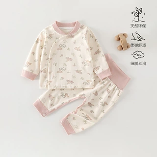 安阳婴童装婴幼儿衣服四季款纯棉高腰护肚套装宝宝睡衣内衣家居服