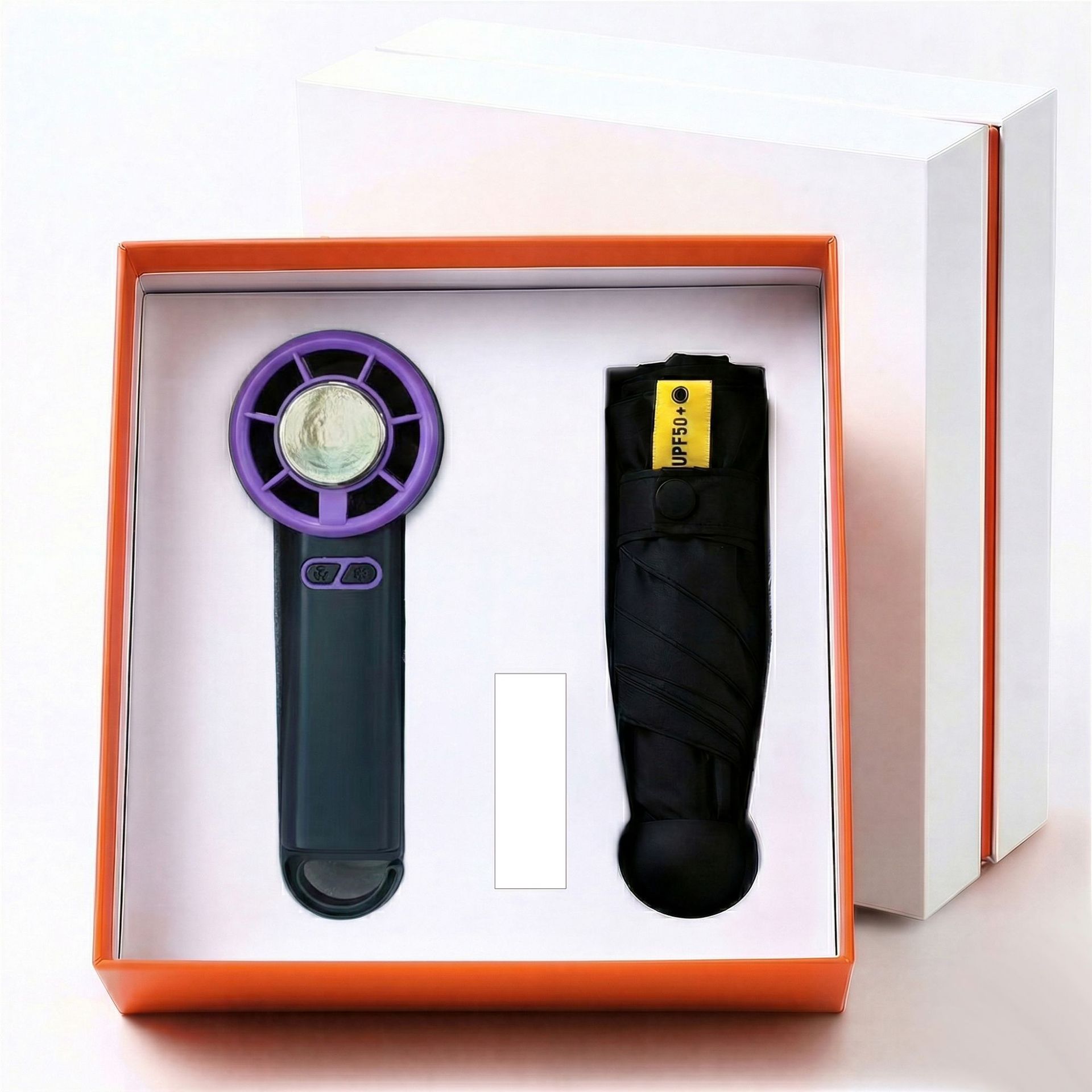 Set de regalo con mini ventilador USB recargable, paraguas, taza de agua, logotipo, regalo promocional empresarial para días festivos