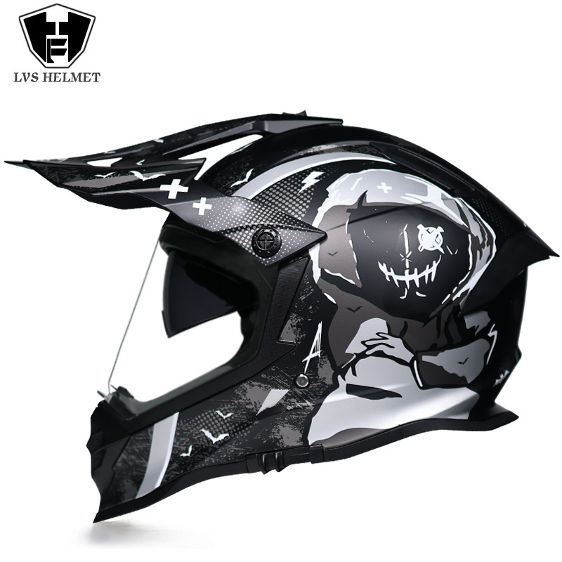 Nuevo off-road tire casco de doble lente carretera tire casco completo motocicleta Larga Distancia unisex Four Seasons universal LVS