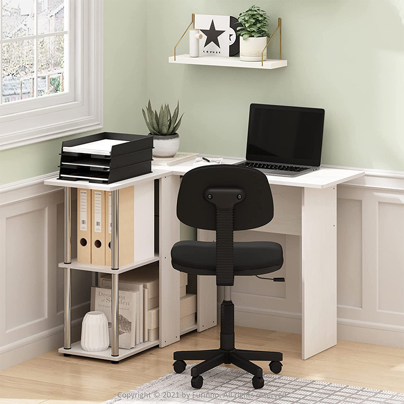 Cross-border foreign trade corner computer desk simple L-shaped study desk home writing desk bookshelf integrated storage desk