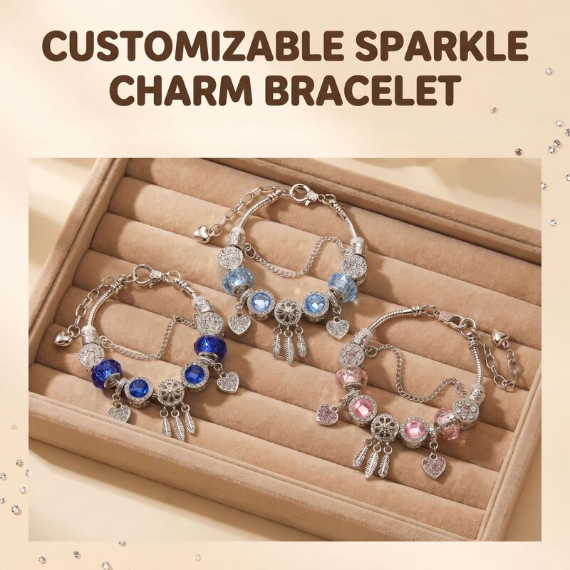 Cross-Border Popular Dreamcatcher Heart Pendant DIY Beaded Snake Bone Chain Bracelet Panjia Feng Shui Crystal Dreamcatcher Bracelet Cross-Border Popular Dreamcatcher Heart Pendant DIY Beaded Snake Bone Chain Bracelet Panjia Feng Shui Crystal Dreamcatcher Bracelet