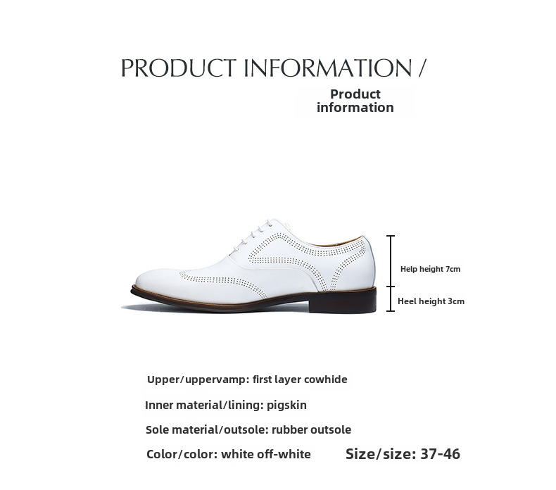 Britiske brogues udskårne herresko i ægte læder, hvide bryllupsbrudepigesko, bryllupsbrudgomssko, herresko i læder, afslappet business-stil_voghion.com