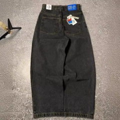 欧米のファッションブランドy 2k原宿風ヒップホップのゆったりとした広い足のカジュアルなズボンの男性のファッションのカジュアルなスリムなジーンズ