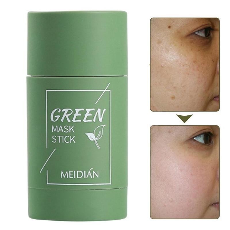 Meidian Green Tea Hydrating Oil Control Cleansing Acne Solid Mask Eggplant Deep Cleansing Pore Stick_voghion.com