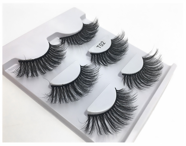 3 Pairs Of Multi-layer Thick Natural Curling False Eyelashes display picture 2