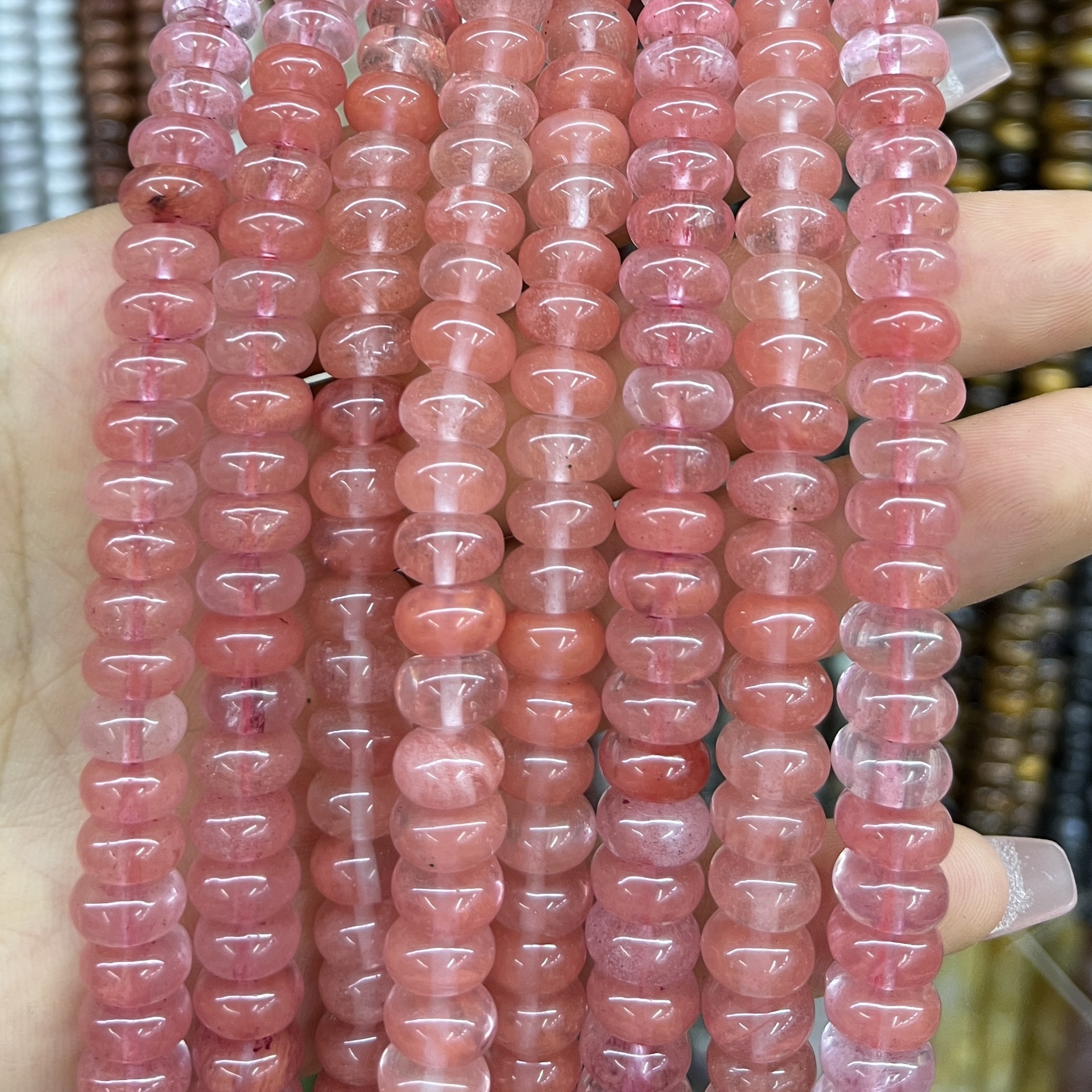 Piedra natural 5 * 8 Abaco Piedra Shoushan DIY accesorios de joyería collar de cuentas separadoras cuentas de posicionamiento cuentas al por mayor