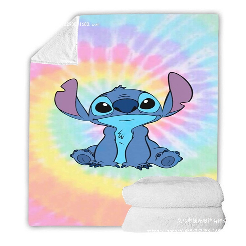 Flange serie Stitch impresión digital alfombra de peluche hogar oficina siesta alfombra de flange invierno otoño